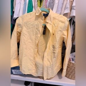 NWT Polo Ralph Lauren Shirt yellow big boy girl 10-12 years L
